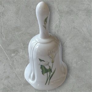 $10 Add-On ✅Staffordshire Fine Bone China Bell with Peace Lily Floral Design